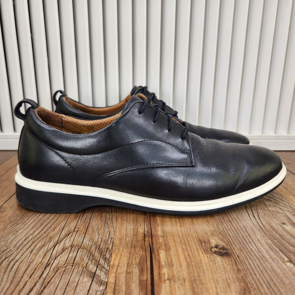 Amberjack The Original Onyx Derby Shoes Mens Sz 8.5 Black Leather Dress Comfort